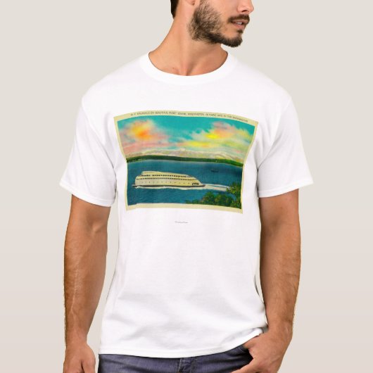 Kalakala Ferry, Puget Sound, Olympisch gebergte T-shirt (Voorkant)