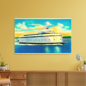 Kalakala Ferry, 's Werelds eerste gestroomlijnde Canvas Afdruk (Insitu (Woonkamer))