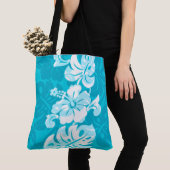 Kalakaua Border Hawaiian Hibiscus Beach Tote Bag (Dichtbij)