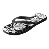 Kalakaua Border Hawaiian Hibiscus Black Teenslippers (Schuin)