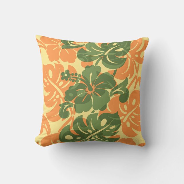 Kalakaua Border Hawaiian Hibiscus Kussens (Voorkant)