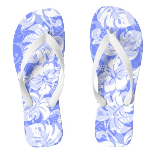 Kalakaua Border Hawaiian Hibiscus Lavender Teenslippers (Voetbed)