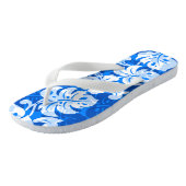 Kalakaua Border Hawaiian Hibiscus Royal Blue Teenslippers (Schuin)