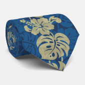 Kalakaua Border Hawaiian Hibiscus Two-side Printed Stropdas (Opgerold)