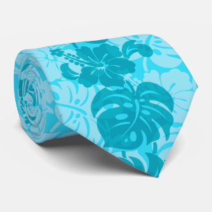 Kalakaua Border Hawaiian Hibiscus Two-side Printed Stropdas