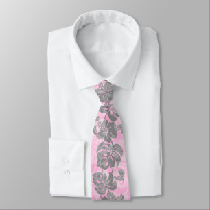 Kalakaua Border Hawaiian Hibiscus Two-side Printed Stropdas