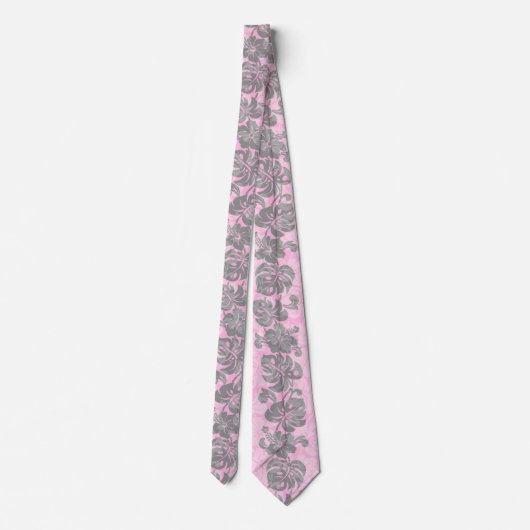 Kalakaua Border Hawaiian Hibiscus Two-side Printed Stropdas (Achterkant)