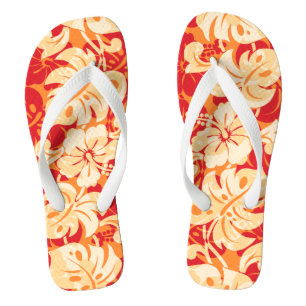 Kalakaua Grens Hawaiian Hibiscus Rood Teenslippers