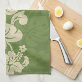 Kalakaua Hawaiian Hibiscus Border KL301 Theedoek (Quarter Fold)