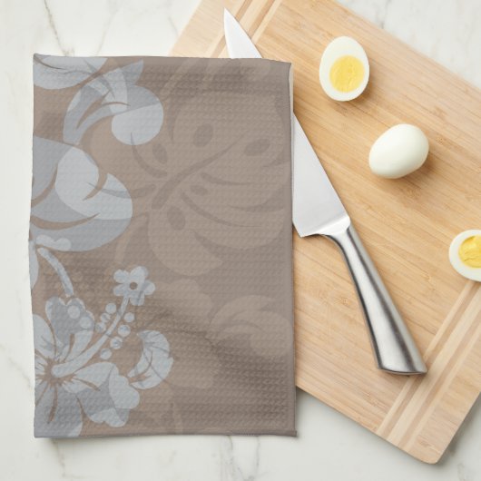 Kalakaua Hawaiian Hibiscus Border KL302 Theedoek (Quarter Fold)