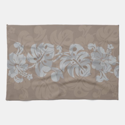 Kalakaua Hawaiian Hibiscus Border KL302 Theedoek (Horizontaal)