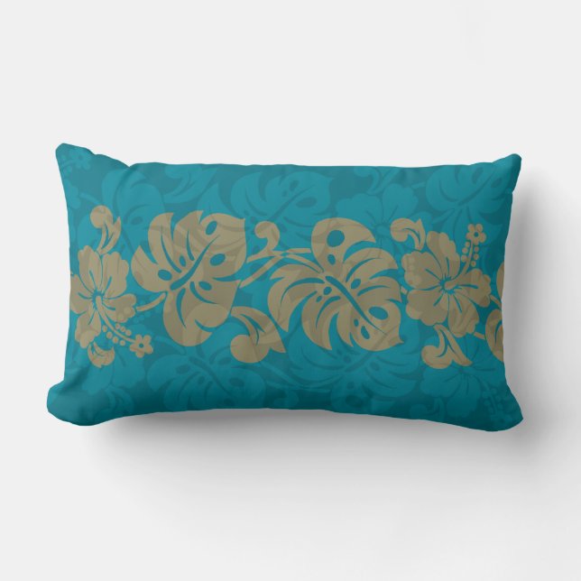 Kalakaua Hawaiian Hibiscus Border KL303 Kussen (Voorkant)