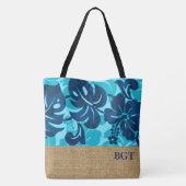 Kalakaua Hawaiian Hibiscus Monogram Beach Tote Bag (Achterkant)