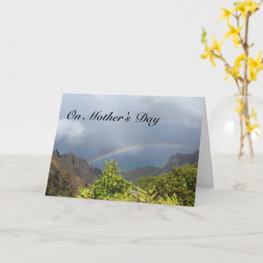 Kalalau Rainbow Moederdag Kaart (Gele Bloem)