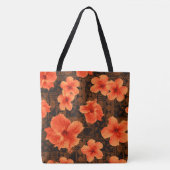Kalalau Tapa Tropical Hawaiian Hibiscus Beach Tote Bag (Voorkant)
