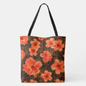 Kalalau Tapa Tropical Hawaiian Hibiscus Beach Tote Bag (Achterkant)