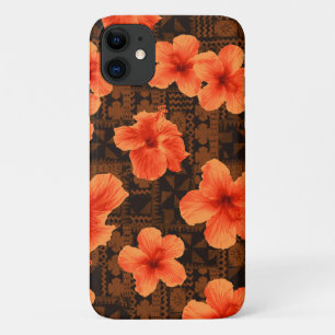 Kalalau Tapa Tropisch Hawaïaans Sinaasappel Hibisc Case-Mate iPhone Case