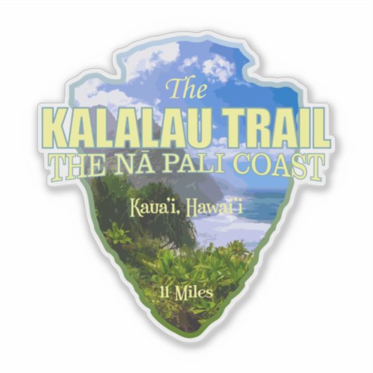Kalalau Trail (pijlpunt) Sticker (Voorkant)