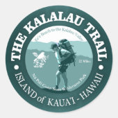 Kalalau Trail Ronde Sticker (Voorkant)