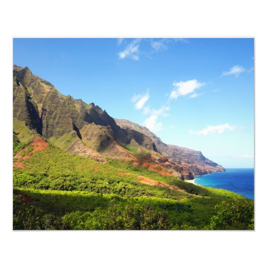 Kalalau Valley Kauai Hawaii Foto Afdruk (Voorkant)