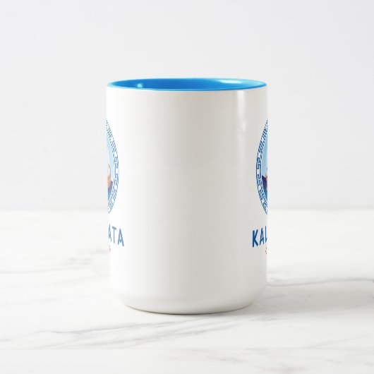 Kalamata, Griekenland Grieks scheepsontwerp Tweekleurige Koffiemok (Center)