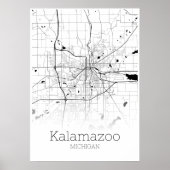 Kalamazoo Map - Michigan - City Map Poster (Voorkant)