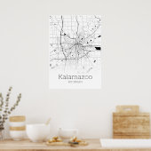 Kalamazoo Map - Michigan - City Map Poster (Keuken)
