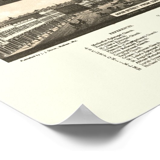 Kalamazoo, MI Panorama Map - 1883 Poster (Hoek)