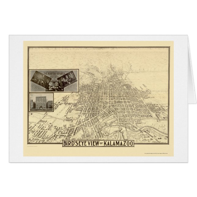 Kalamazoo, MI Panorama Map - 1908 (Voorkant Horizontaal)