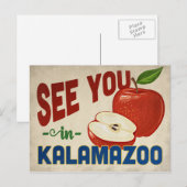 Kalamazoo Michigan Apple - Vintage Travel Briefkaart (Voorkant / Achterkant)