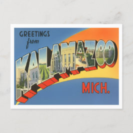 Kalamazoo, Michigan  Big Letters Briefkaart