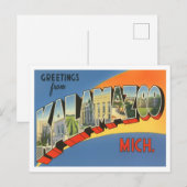 Kalamazoo, Michigan  Big Letters Briefkaart (Voorkant / Achterkant)