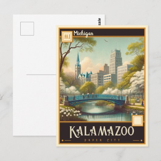 Kalamazoo, Michigan | Briefkaart (Voorkant / Achterkant)