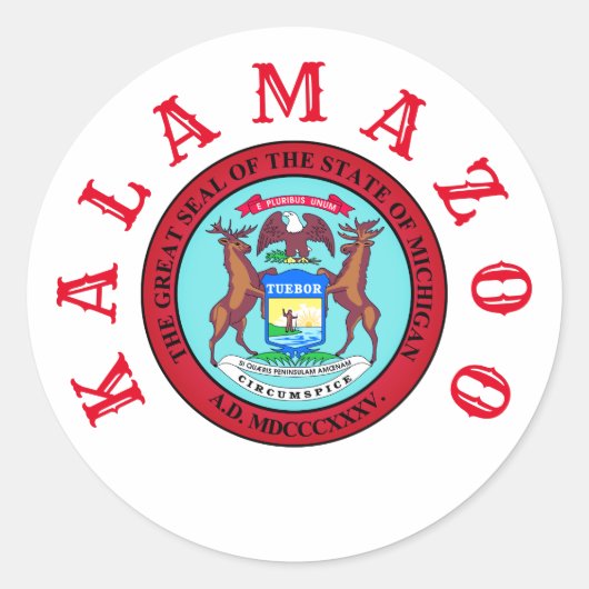 Kalamazoo, Michigan Classic Round Sticker (Voorkant)
