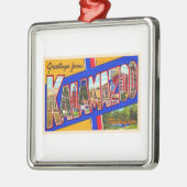 Kalamazoo Michigan groot Briefkaart Metalen Ornament (Links)