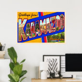 Kalamazoo Michigan  groot Briefkaart Poster (Thuiskantoor)
