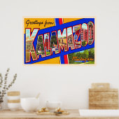 Kalamazoo Michigan  groot Briefkaart Poster (Keuken)