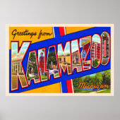 Kalamazoo Michigan  groot Briefkaart Poster (Voorkant)