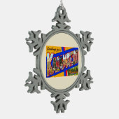 Kalamazoo Michigan groot Briefkaart Tin Sneeuwvlok Ornament (Links)