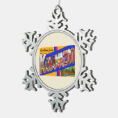 Kalamazoo Michigan groot Briefkaart Tin Sneeuwvlok Ornament (Rechts)