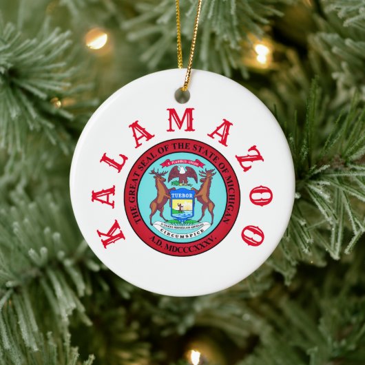 Kalamazoo, Michigan Keramisch Ornament (Boom)