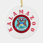 Kalamazoo, Michigan Keramisch Ornament (Voorkant)