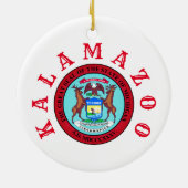 Kalamazoo, Michigan Keramisch Ornament (Achterkant)