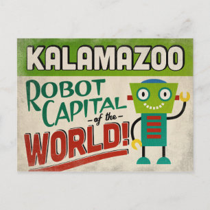Kalamazoo Michigan Robot - Funny  Briefkaart
