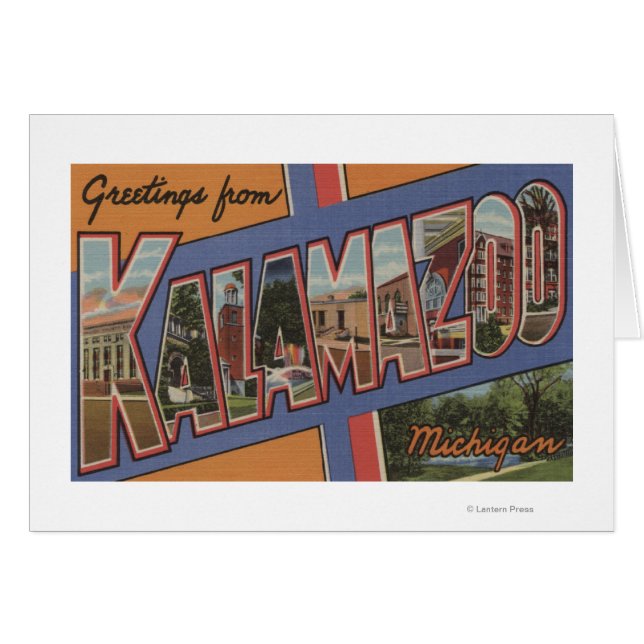 Kalamazoo, Michigan - Scenes met grote letters (Voorkant Horizontaal)