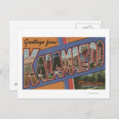 Kalamazoo, Michigan - Scenes met grote letters Briefkaart (Voorkant / Achterkant)