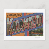 Kalamazoo, Michigan - Scenes met grote letters Briefkaart (Voorkant)