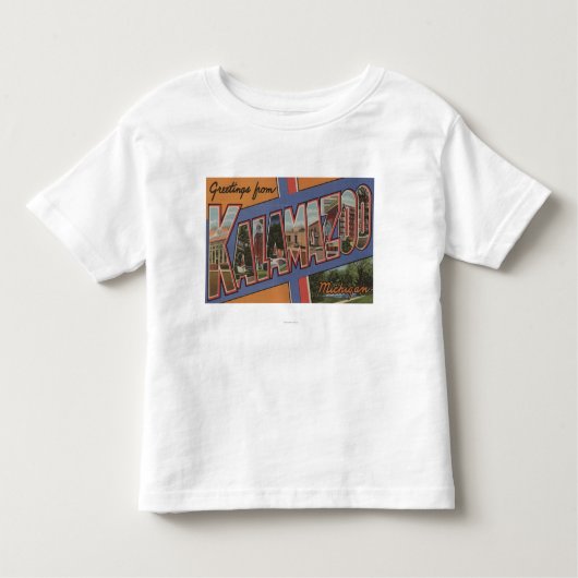 Kalamazoo, Michigan - Scenes met grote letters Kinder Shirts (Voorkant)