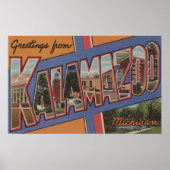 Kalamazoo, Michigan - Scenes met grote letters Poster (Voorkant)
