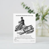 KALAMAZOO Velocipede Railroad Hand Car 1887 Briefkaart (Staand voorkant)